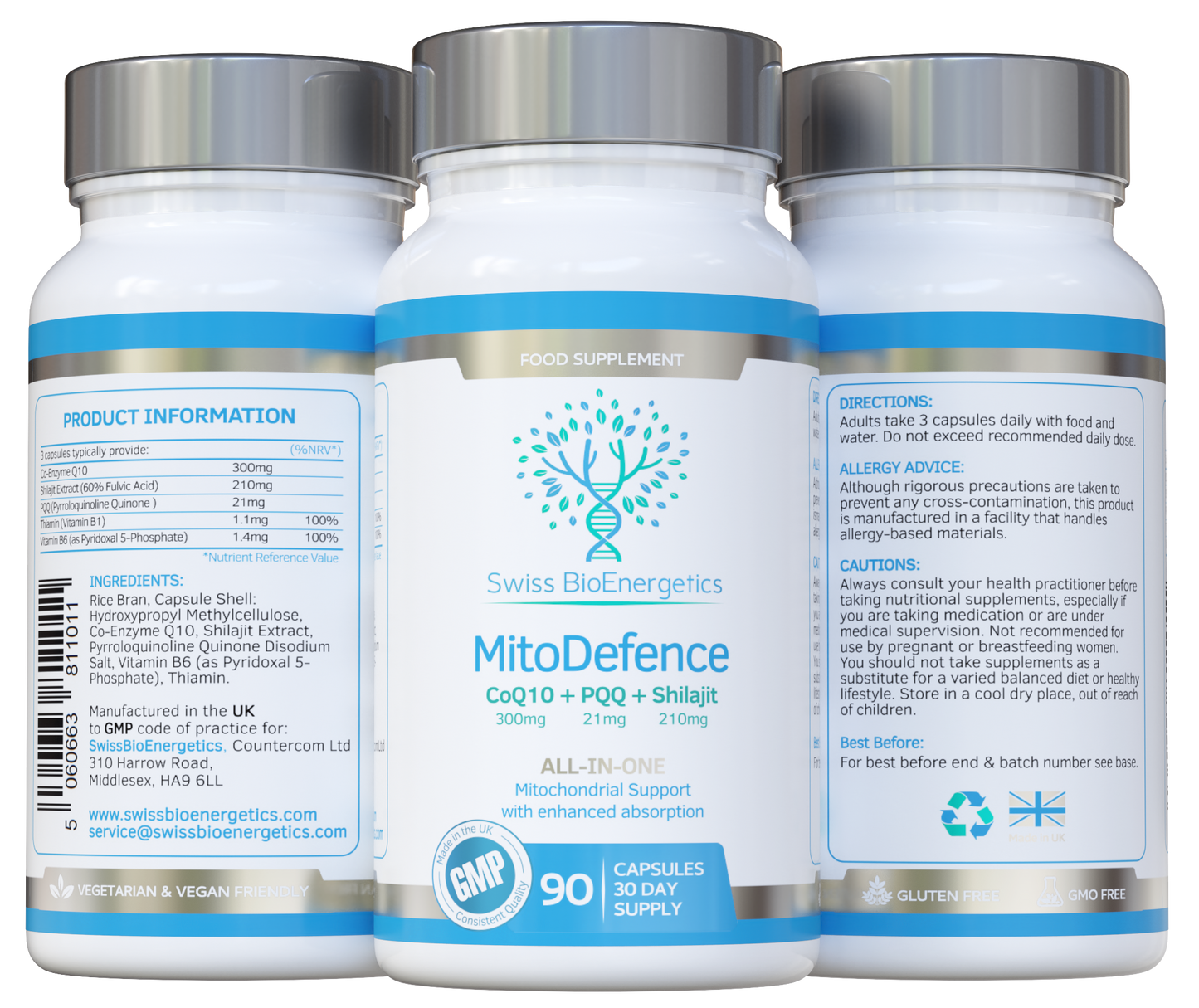 MitoDefence - 300mg CoQ10 + 20mg PQQ + 210mg Shilajit Daily dose