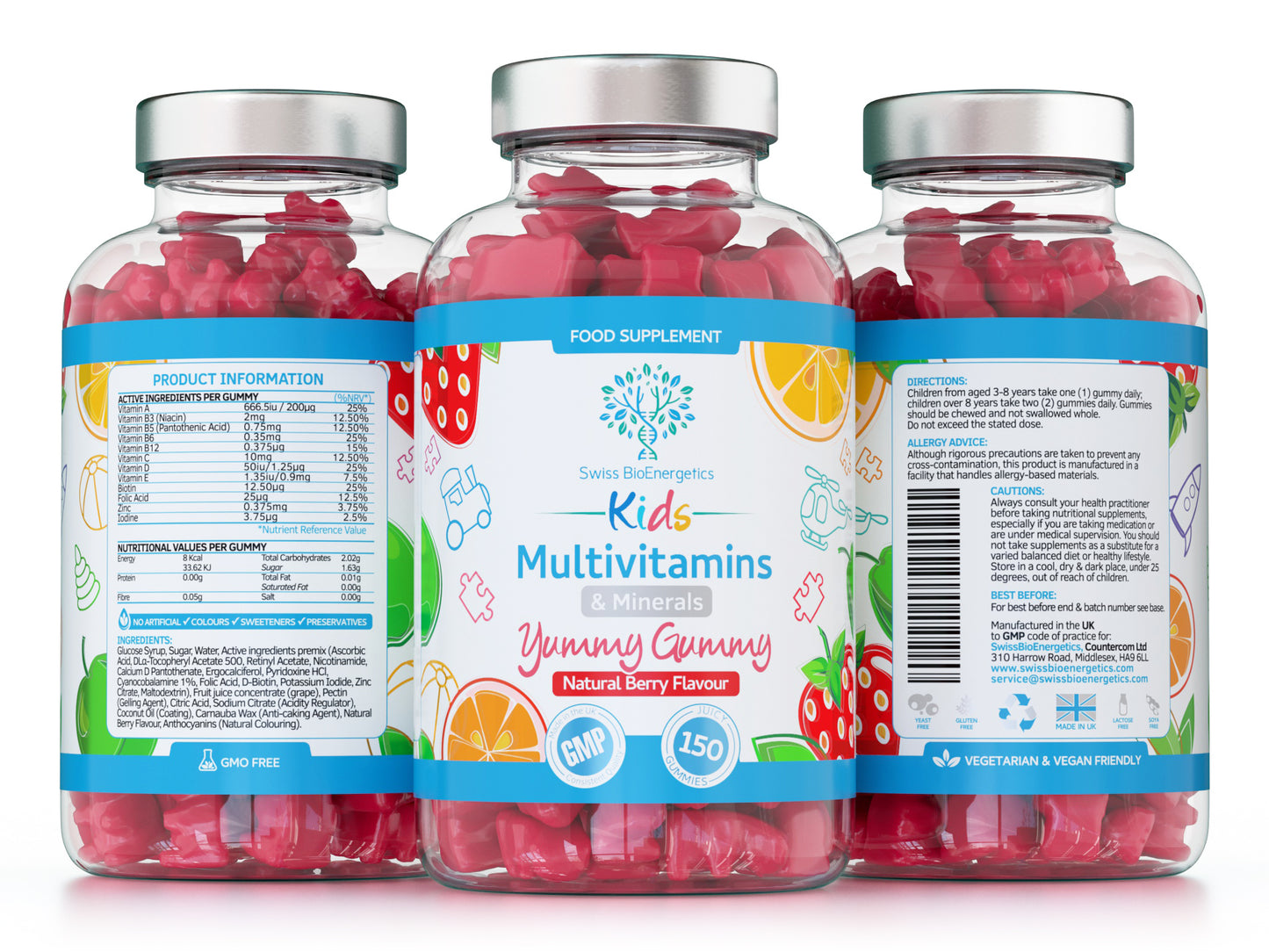 Kids/Childrens Vitamins - 150 Multivitamin & Minerals Gummies