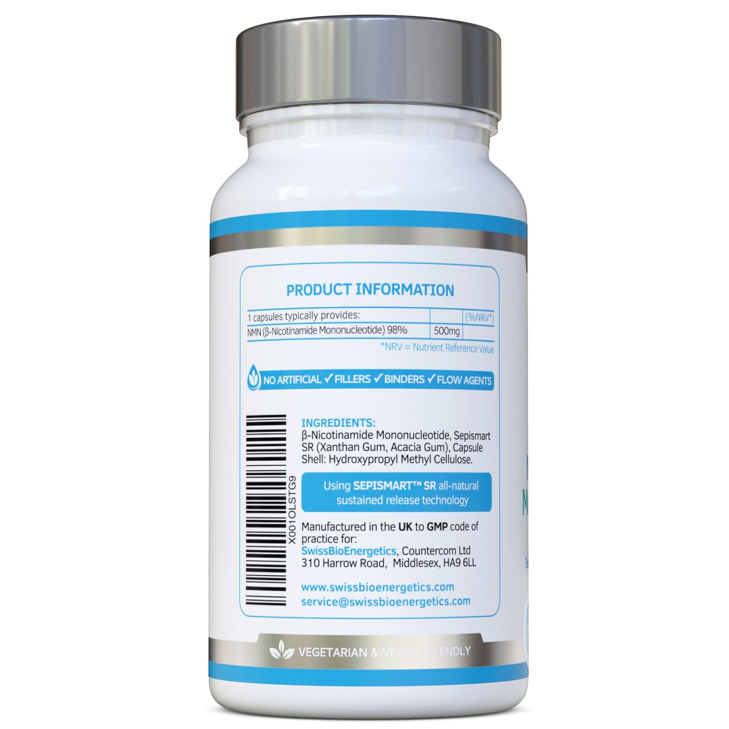 NMN Nicotinamide Mononucleotide 500mg, 60 Capsules
