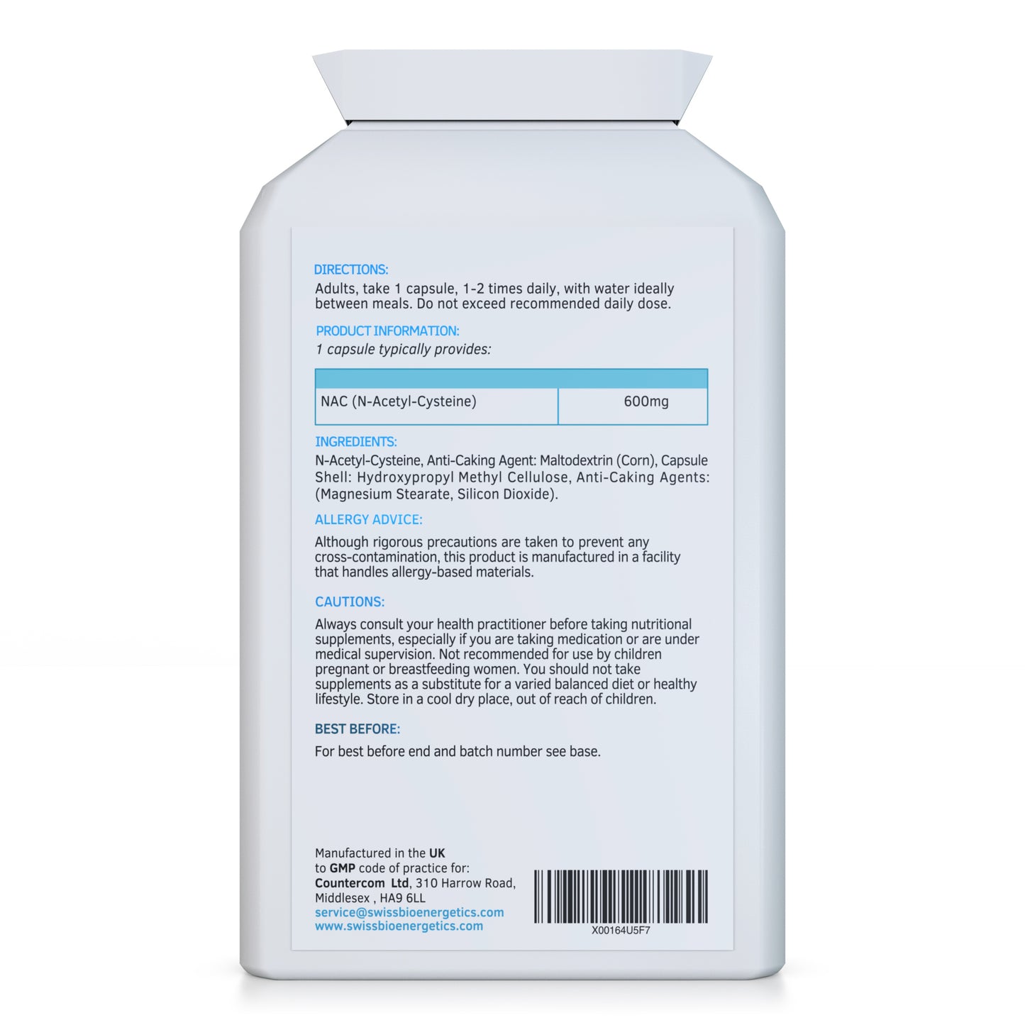 N-Acetyl Cysteine (NAC) 600 mg 120 Capsules
