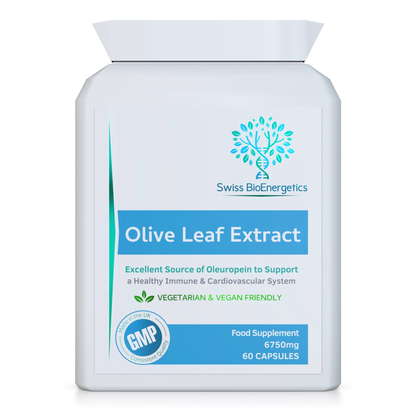 Olive Leaf Extract 6750mg Whole Leaf Equivalent - 60 Capsules