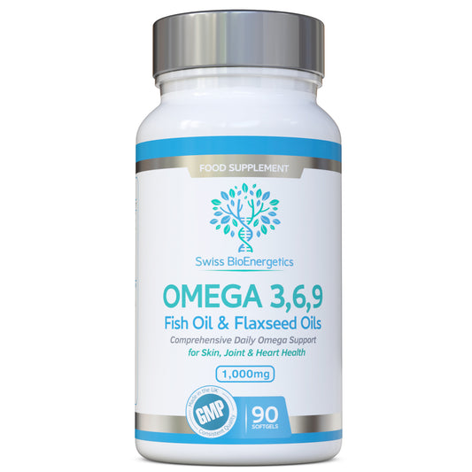 Swiss BioEnergetics Omega Balanced 3, 6 & 9 Fish Oil 1000mg, 90 Capsules