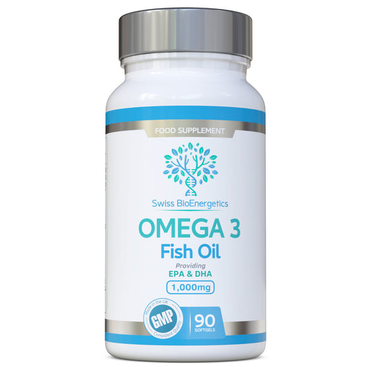 Swiss BioEnergetics Omega-3 Fish Oil Soft Gels - Ultra Potent 1000mg, 90 Capsules