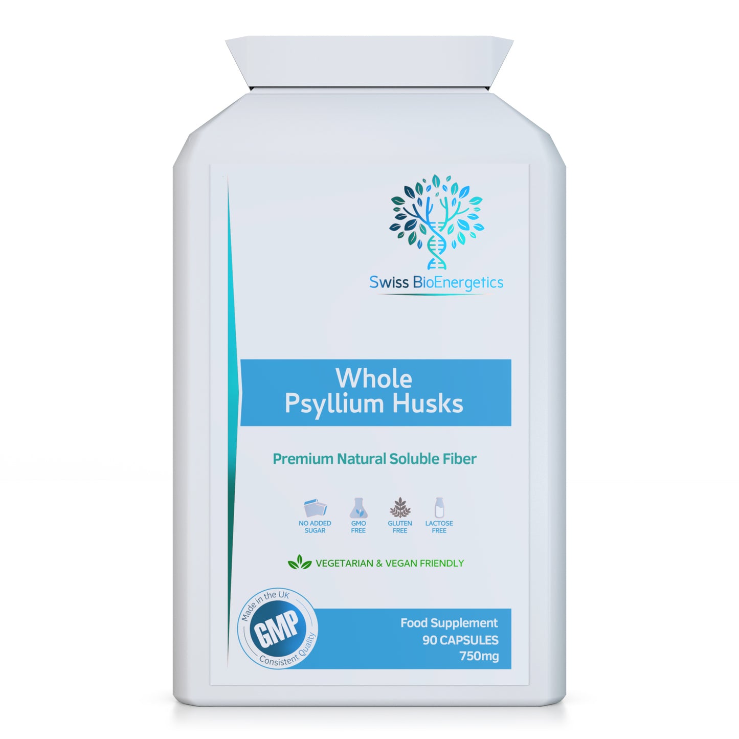 Fibre Supplement 750mg Whole Psyllium Husk (not just Extract)