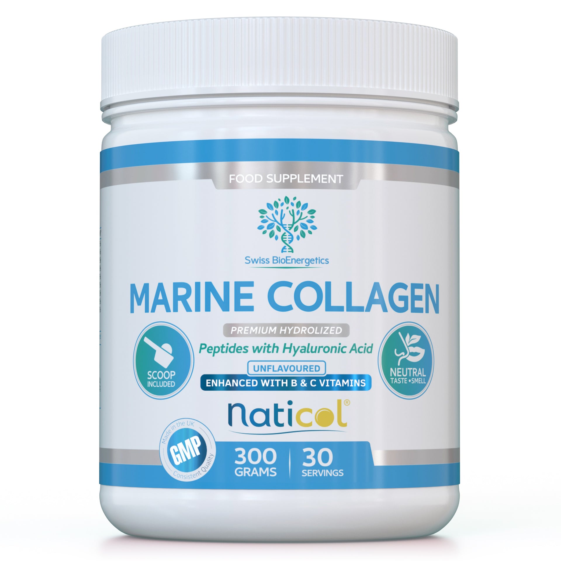 Marine Collagen Hydrolysed Peptides Hyaluronic Acid & D Biotin 300 grams