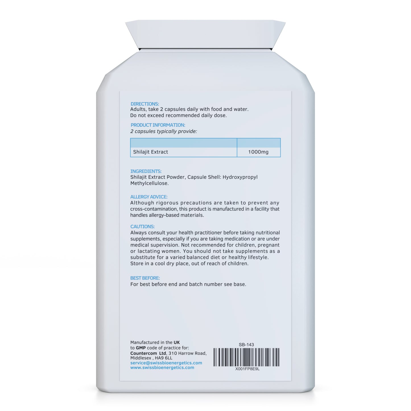 Shilajit 1000mg containing Natural Fulvic Acid