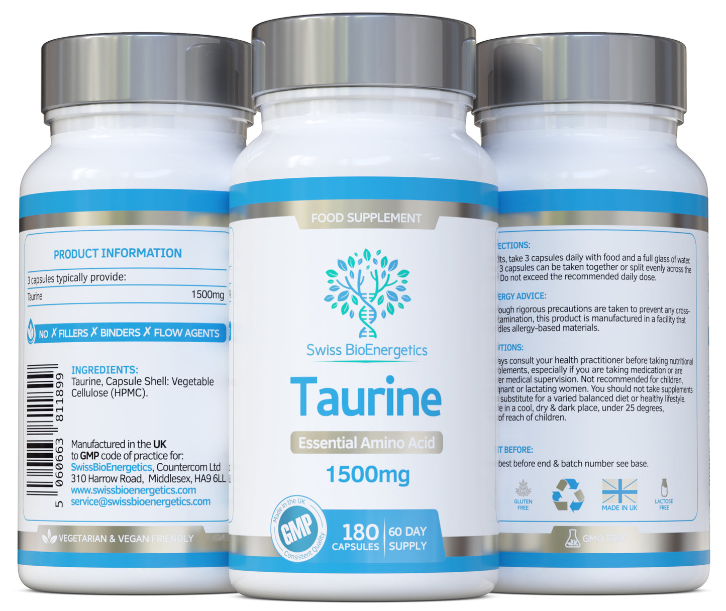 Taurine Supplement 1500mg 60 Day Supply
