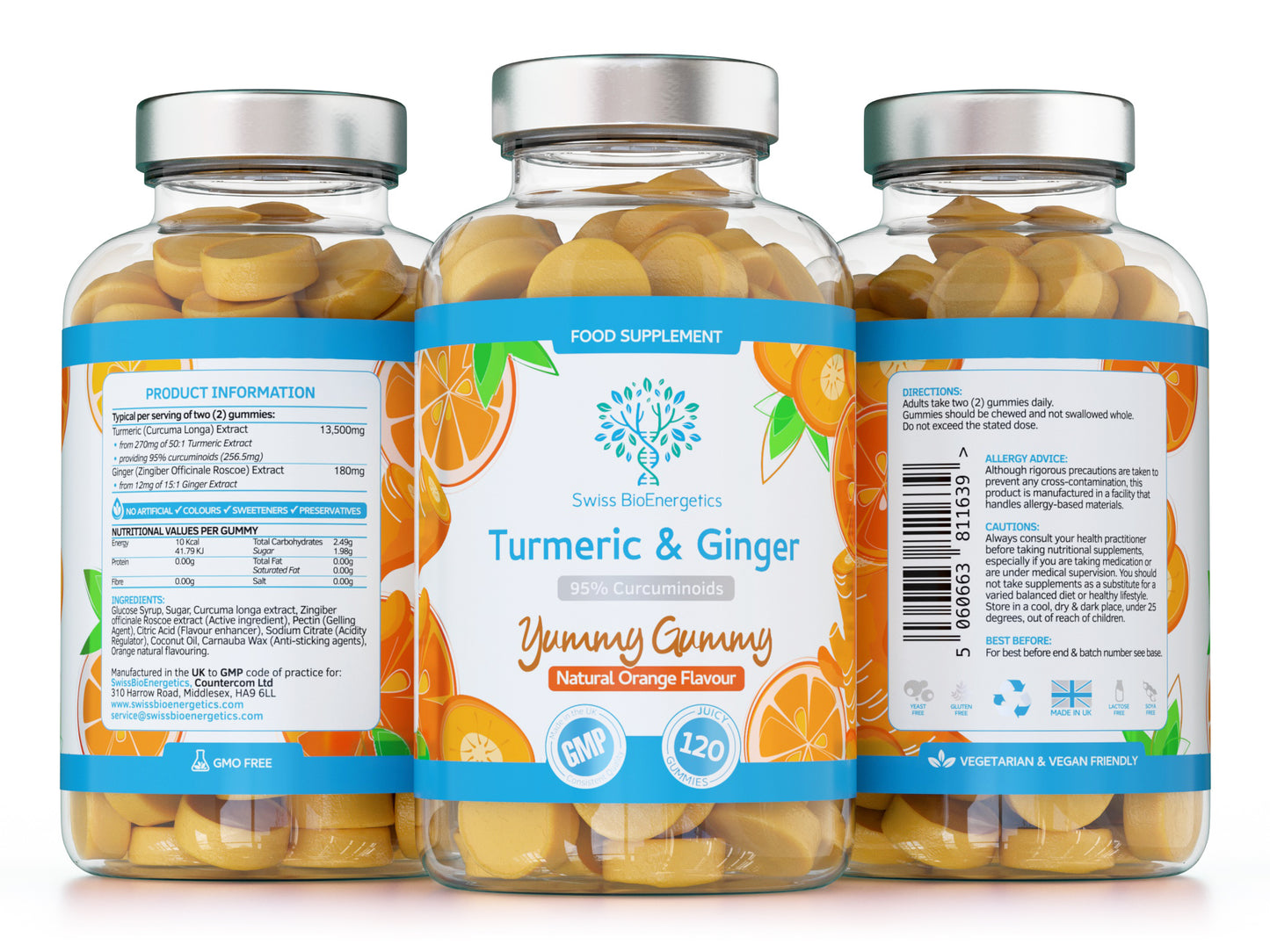 Turmeric Curcumin Gummies with Ginger - 120 Gummies