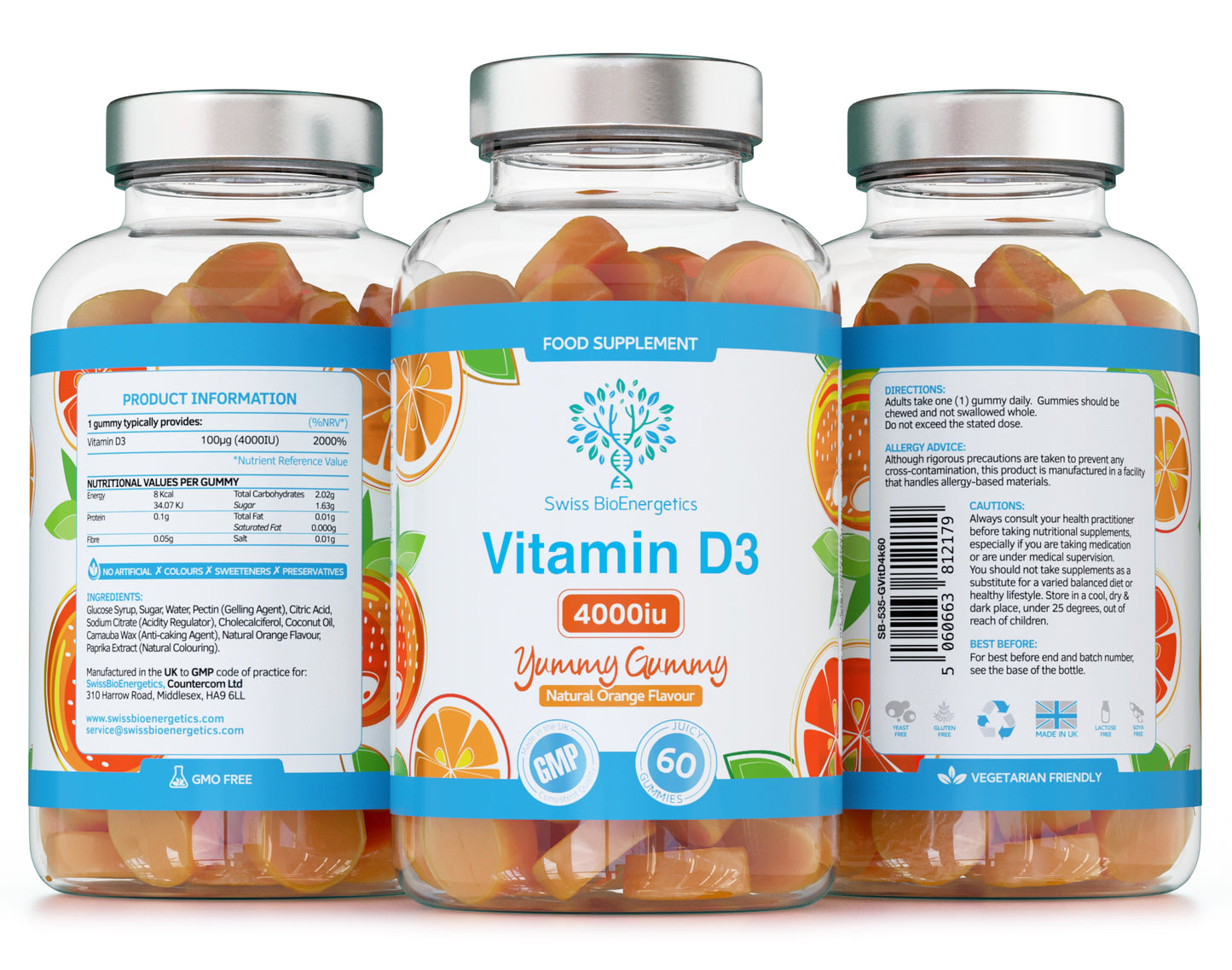 Vitamin D3 Gummies 4000IU - 60 Gummies