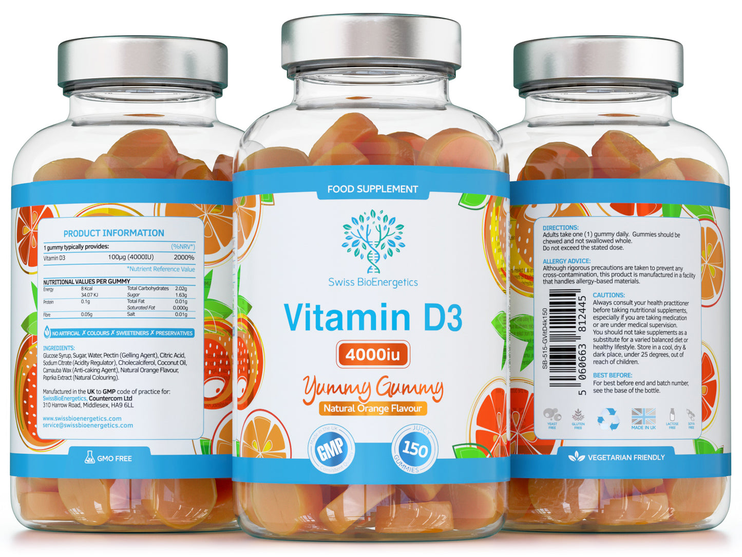 Vitamin D3 Gummies 4000IU - 150 Gummies