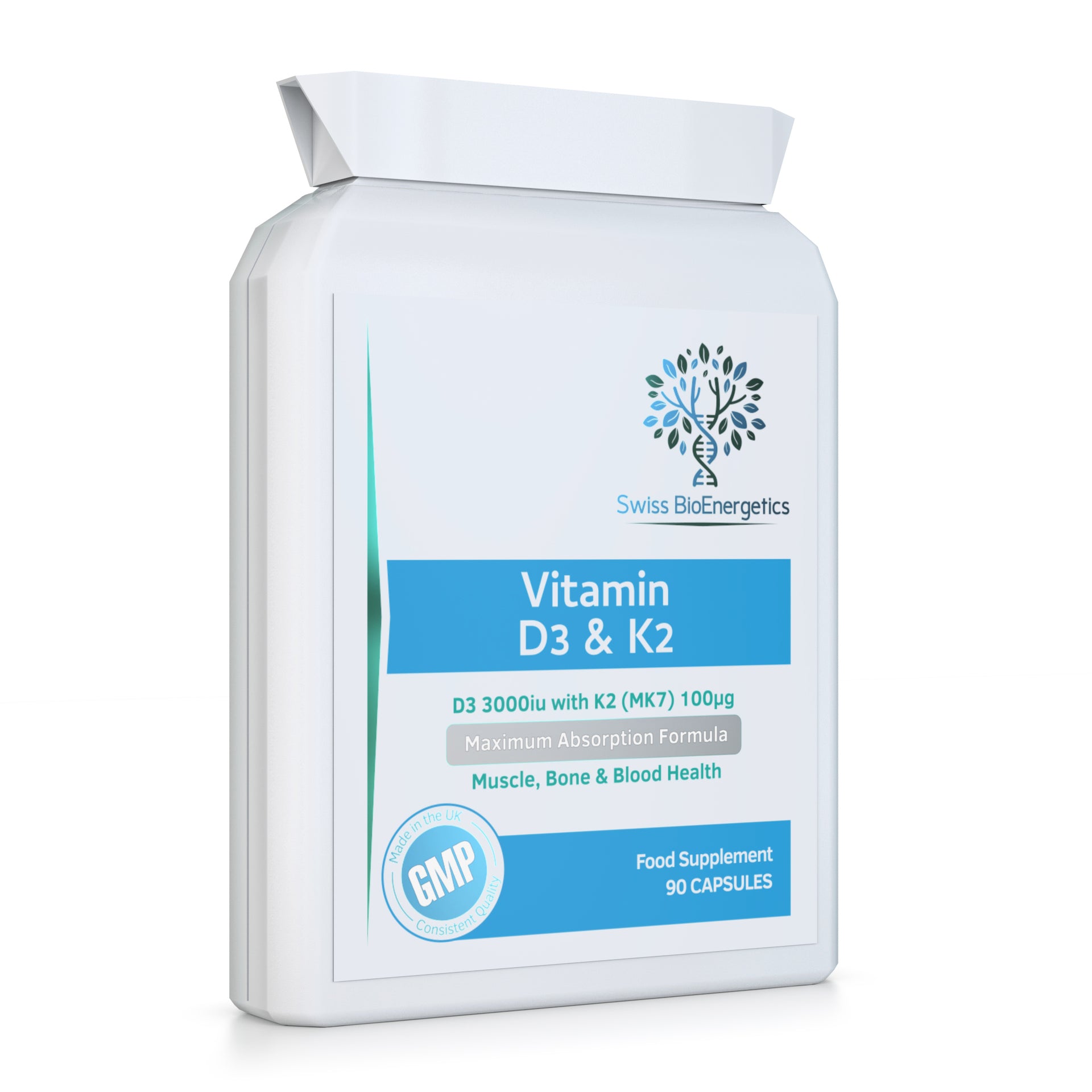 Vitamin D 3 000 IU & Vitamin K2 100ug MK7 Vegetarian Capsules